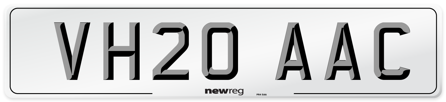 VH20 AAC Number Plate from New Reg